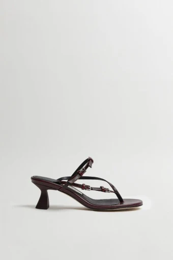 MIISTA Abisai Burgundy Mini Buckled Sandals - Image 9