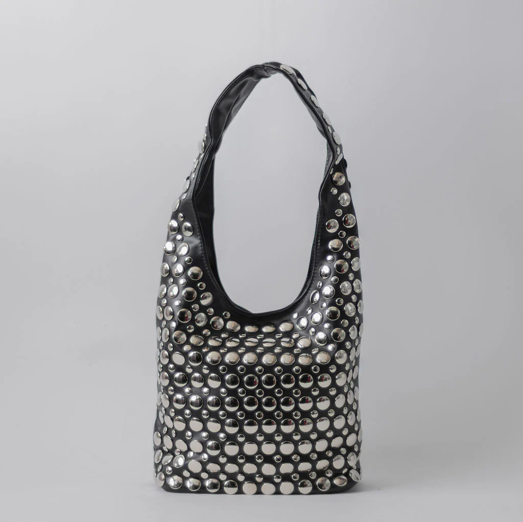 STUDDED HOBO-BLACK - Image 3