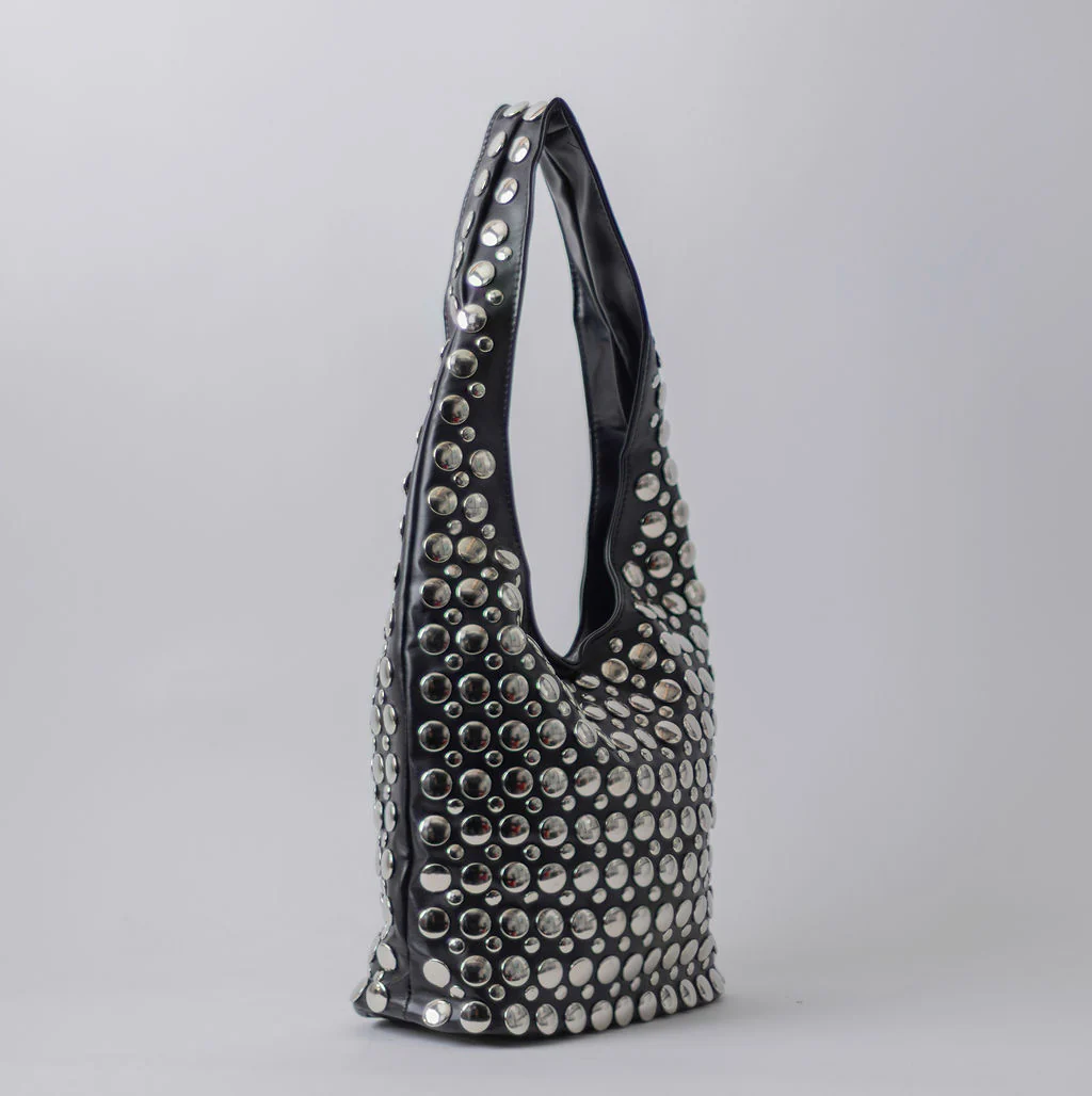 STUDDED HOBO-BLACK - Image 4