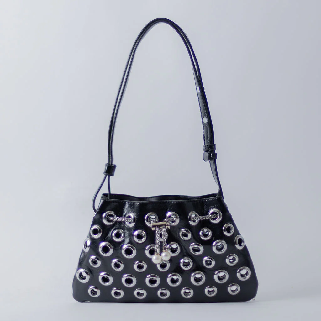 MINI GROMET BAG-BLACK - Image 2