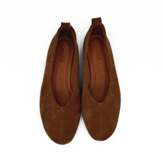AMIE RAFA ERIKA FLAT BROWN SUEDE - Image 4