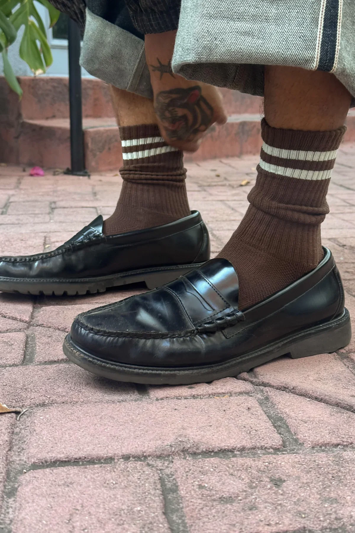 LEBON SHOPPE EXTENDED BOYFRIEND SOCKS WOOD X - Image 4