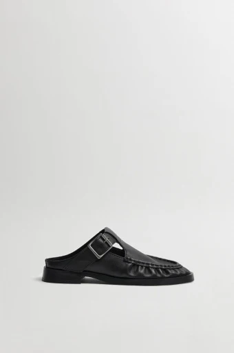 MIISTA Gianna Black Buckled Mules - Image 7