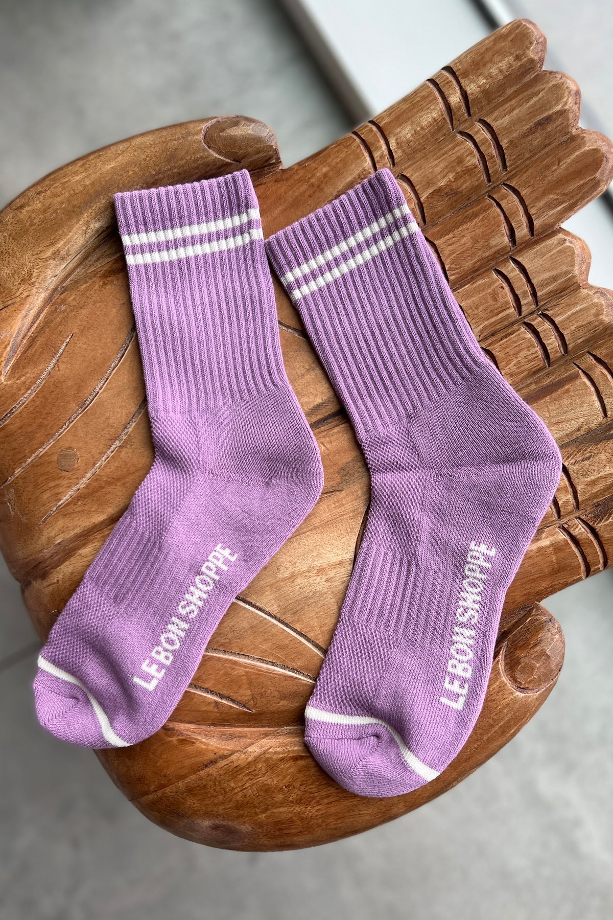 LEBON SHOPPE BOYFRIEND SOCKS GRAPE - Image 3