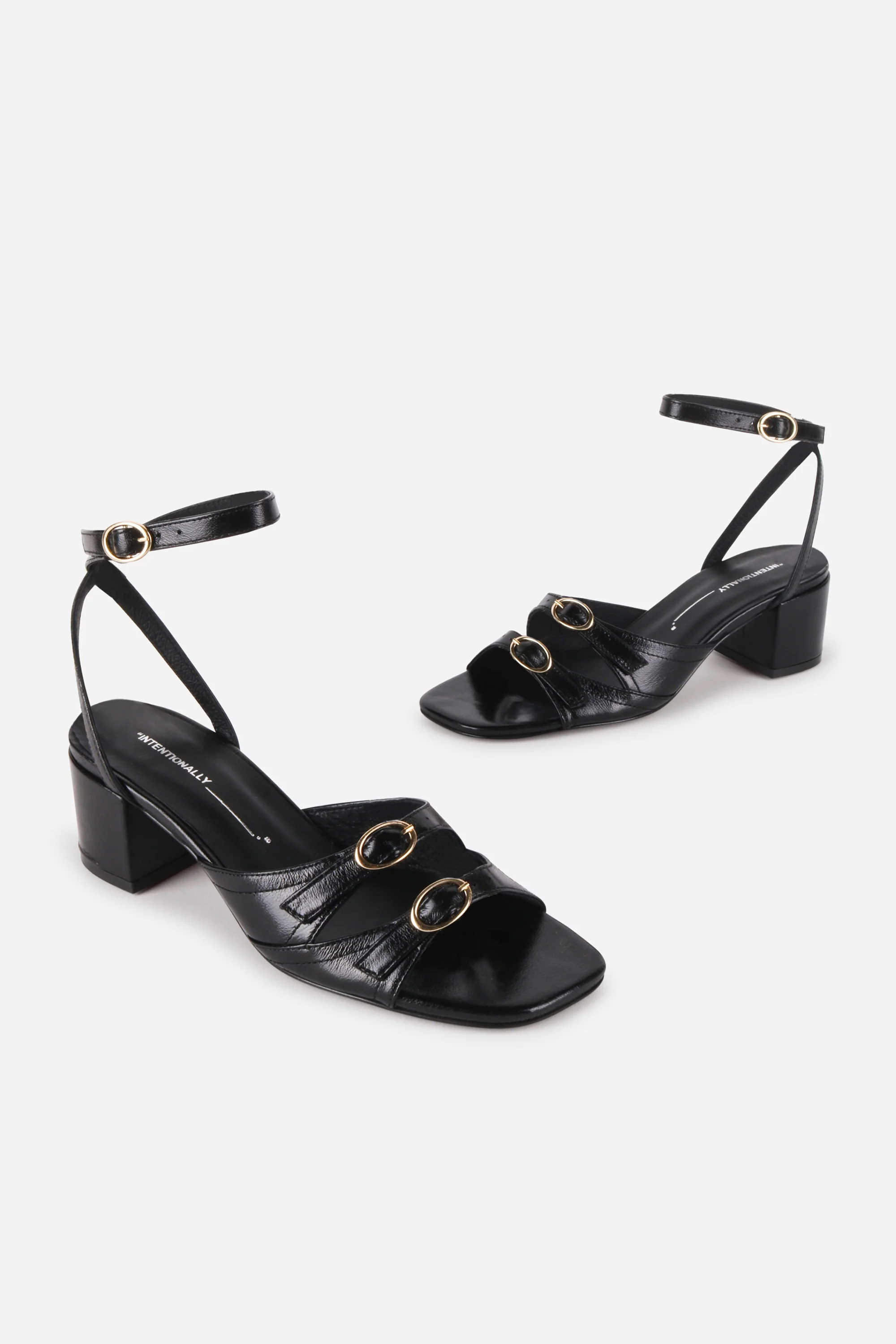 INTENTIONALLY BLANK LINGO HEELED SANDALS BLACK - Image 3