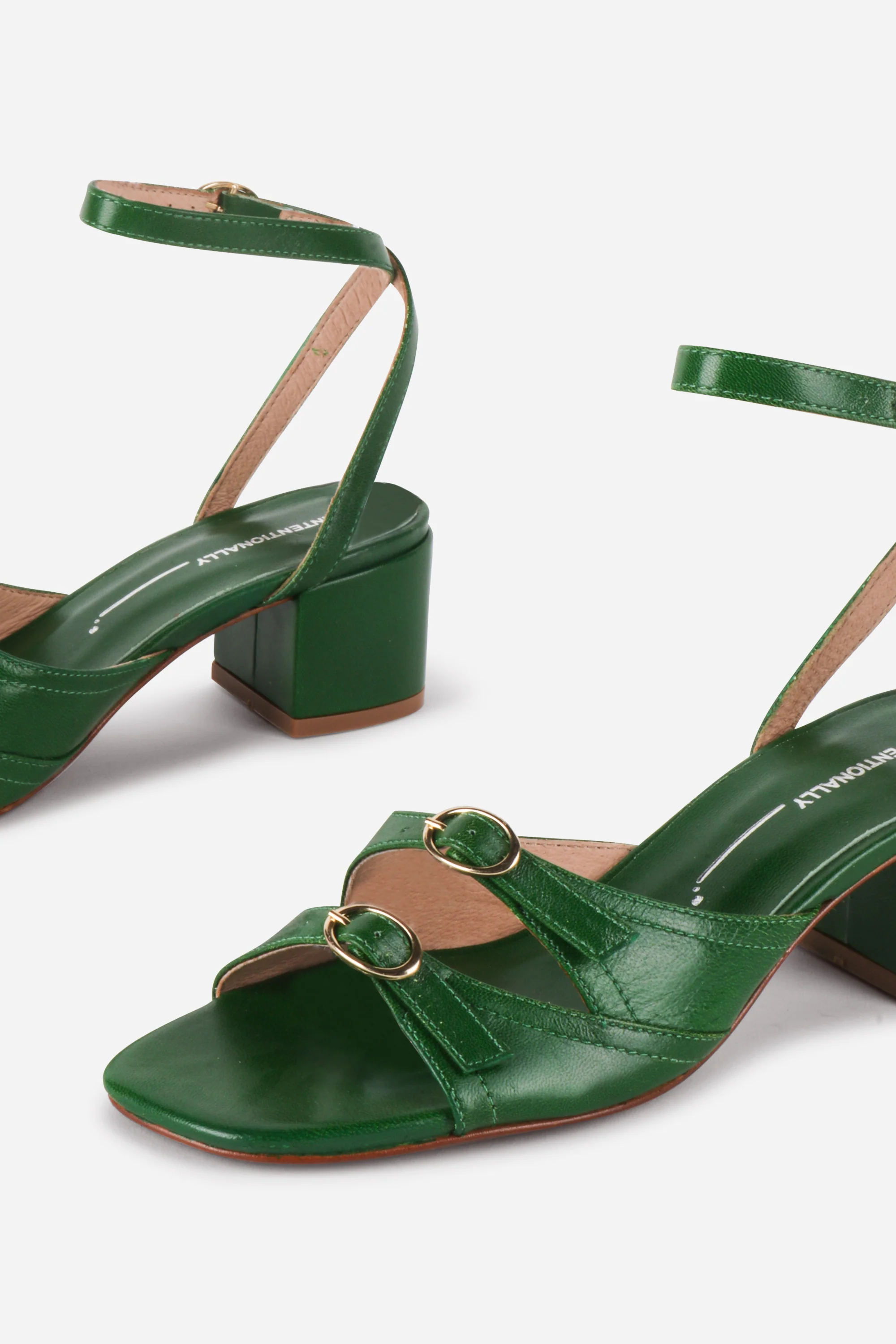 INTENTIONALLY BLANK LINGO HEELED SANDALS GREEN - Image 2