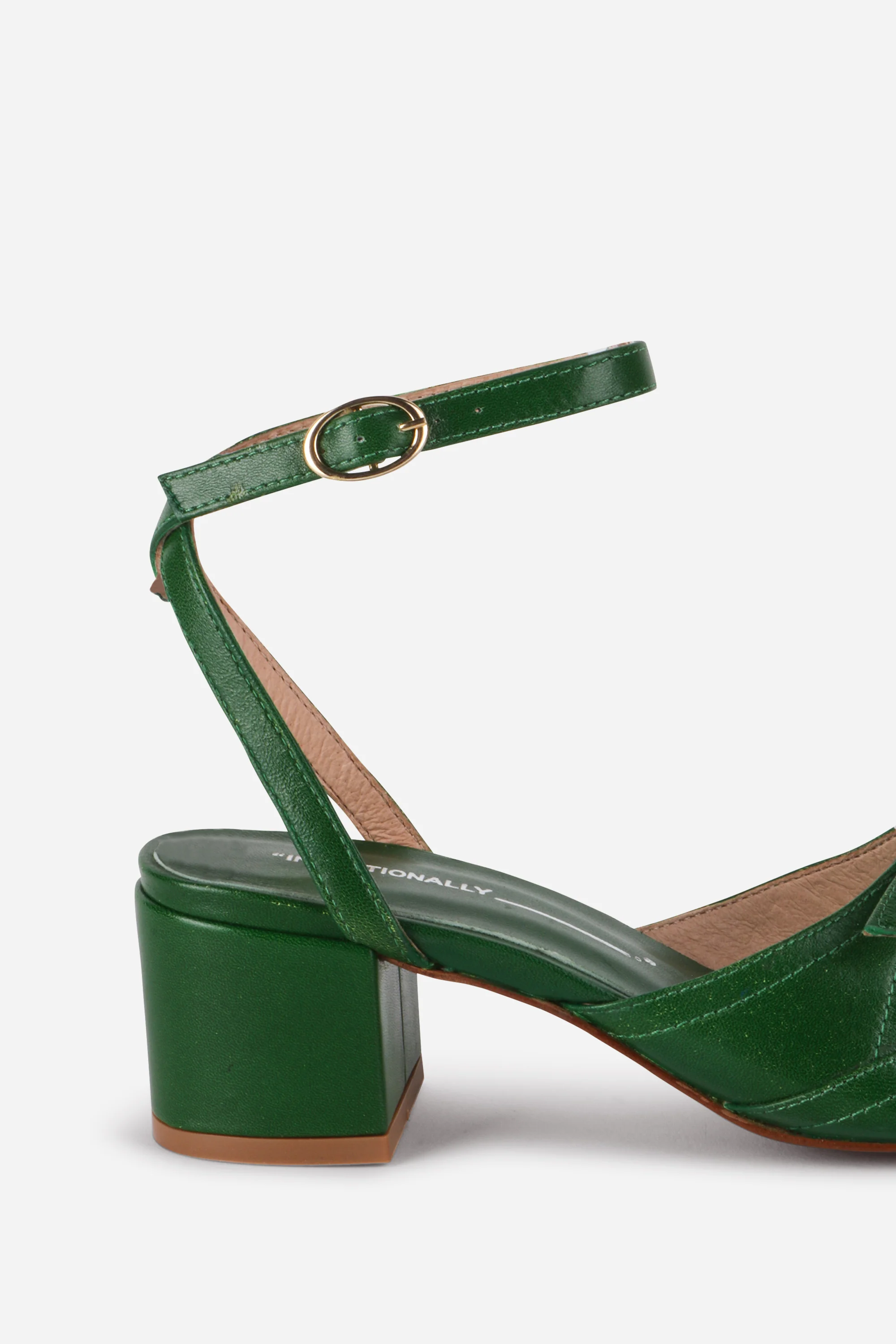INTENTIONALLY BLANK LINGO HEELED SANDALS GREEN - Image 4