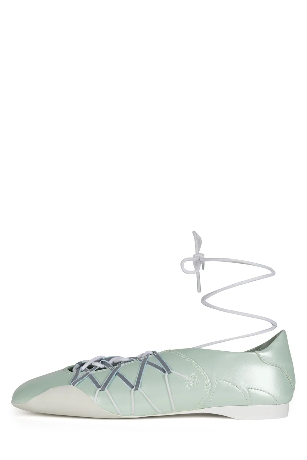 JEFFREY CAMPBELL M-V-P -LT GREEN LACE UP FLATS - Image 4