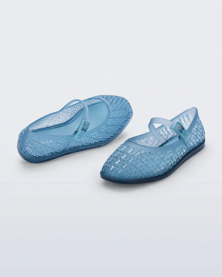MELISSA HARPER FLATS IN TRANSPARENT BLUE - Image 2