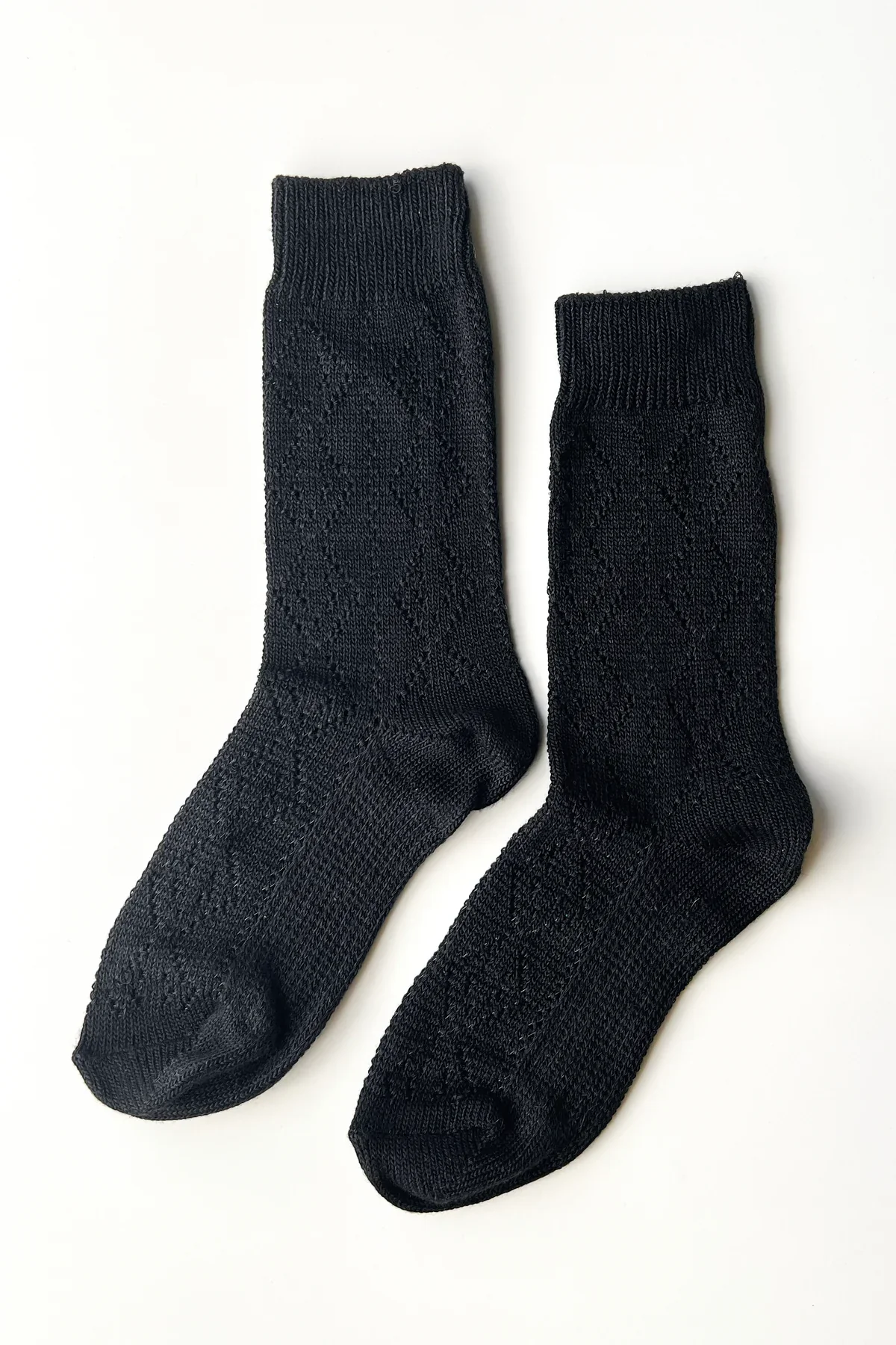 LEBON SHOPPE MODEL EYELET SOCK JET BLACK - Image 2