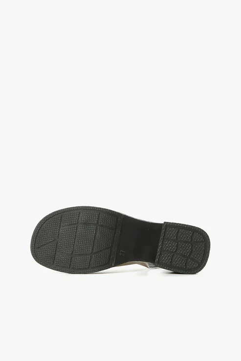 ALL BLACK FOOTWEAR OT LADY SLING BACK SANDALS SILVER - Image 3