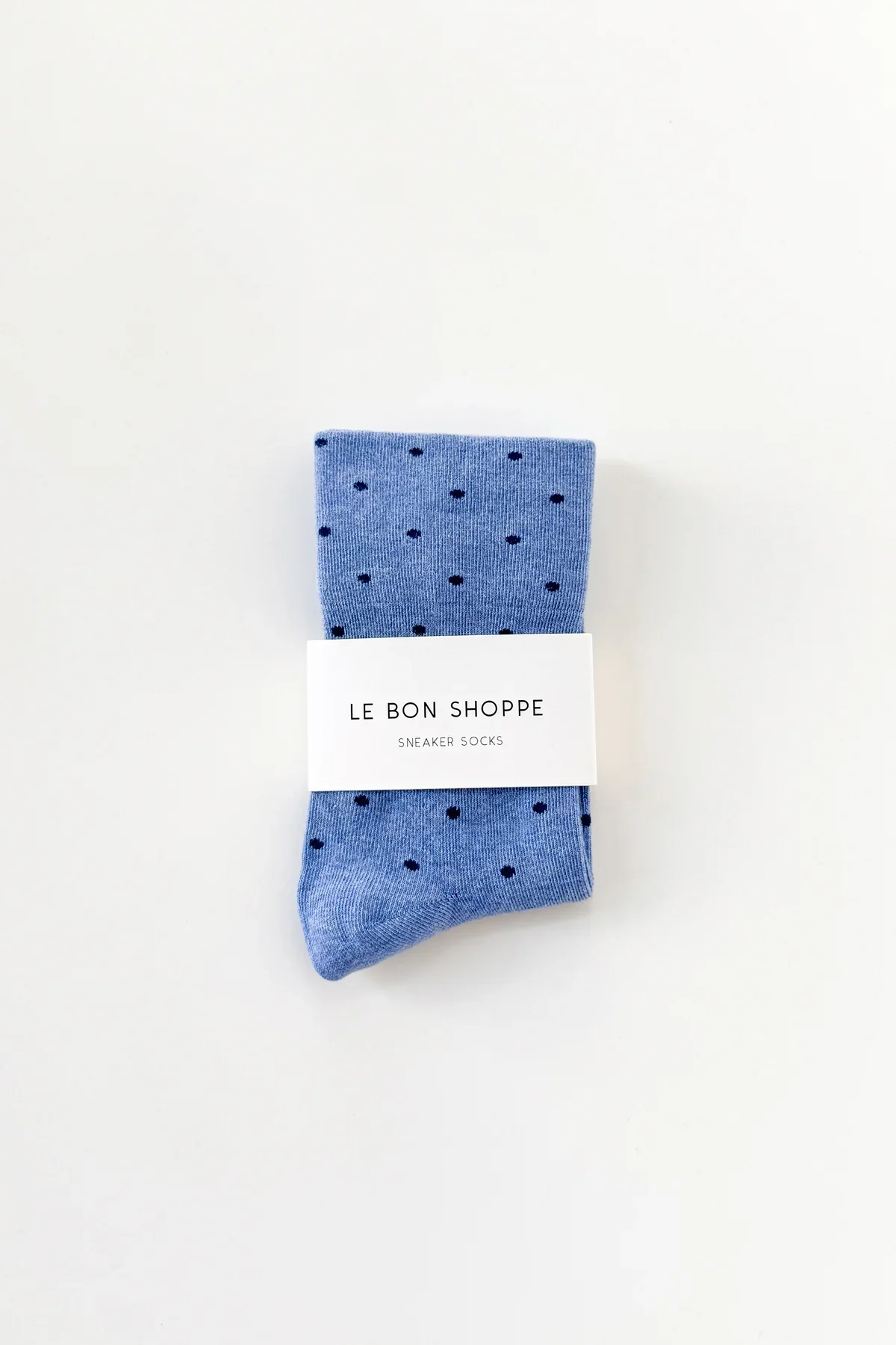 LEBON SHOPPE PATTERNED SNEAKER SOCKS POLKA NAVY BLUE - Image 2