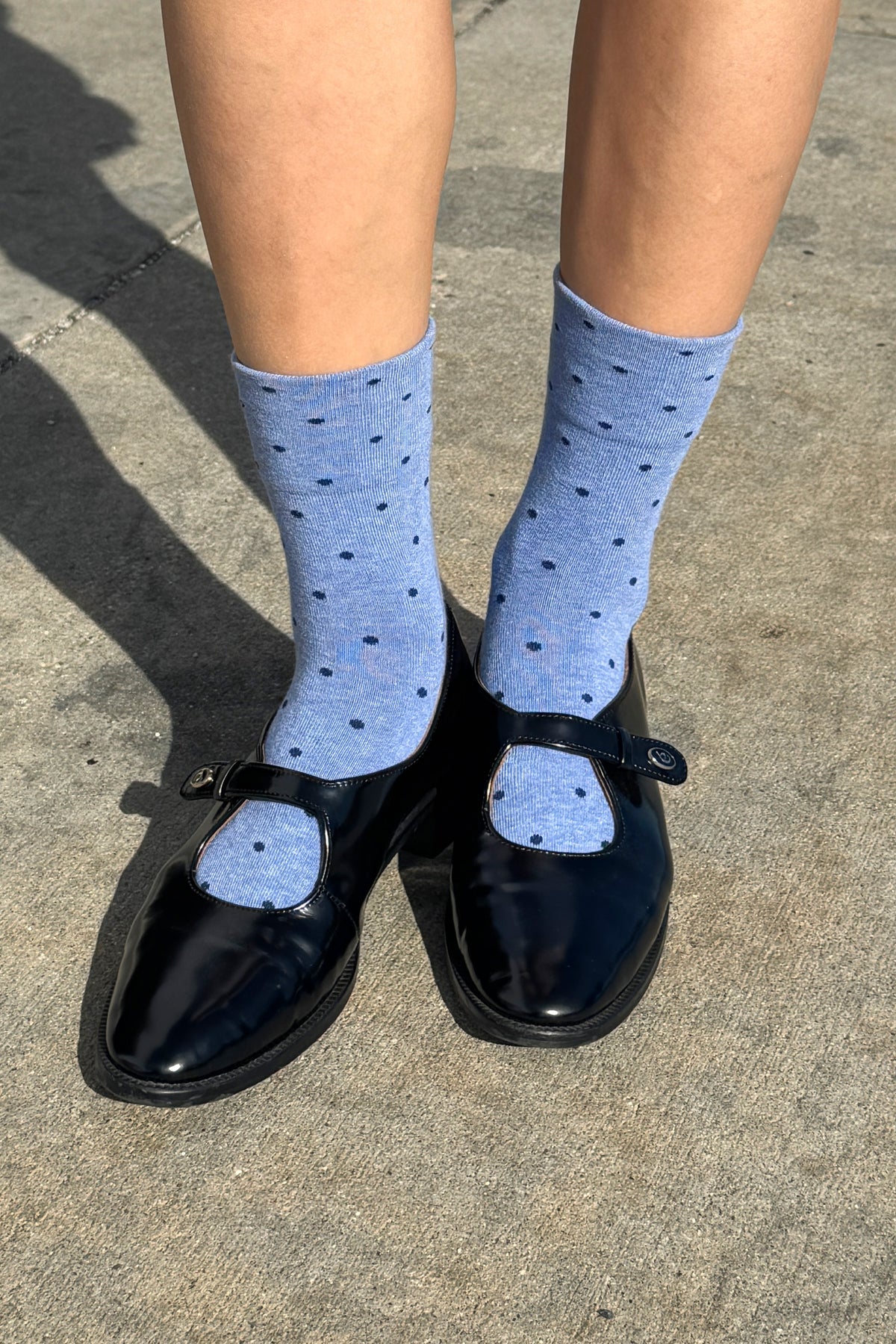 LEBON SHOPPE PATTERNED SNEAKER SOCKS POLKA NAVY BLUE - Image 4
