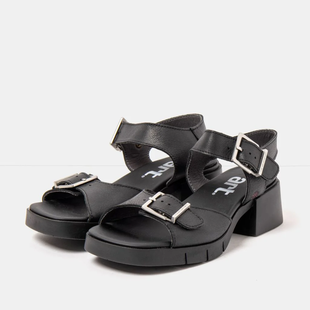 ART VARSOVIA-BLACK BUCKLE SANDALS - Image 2