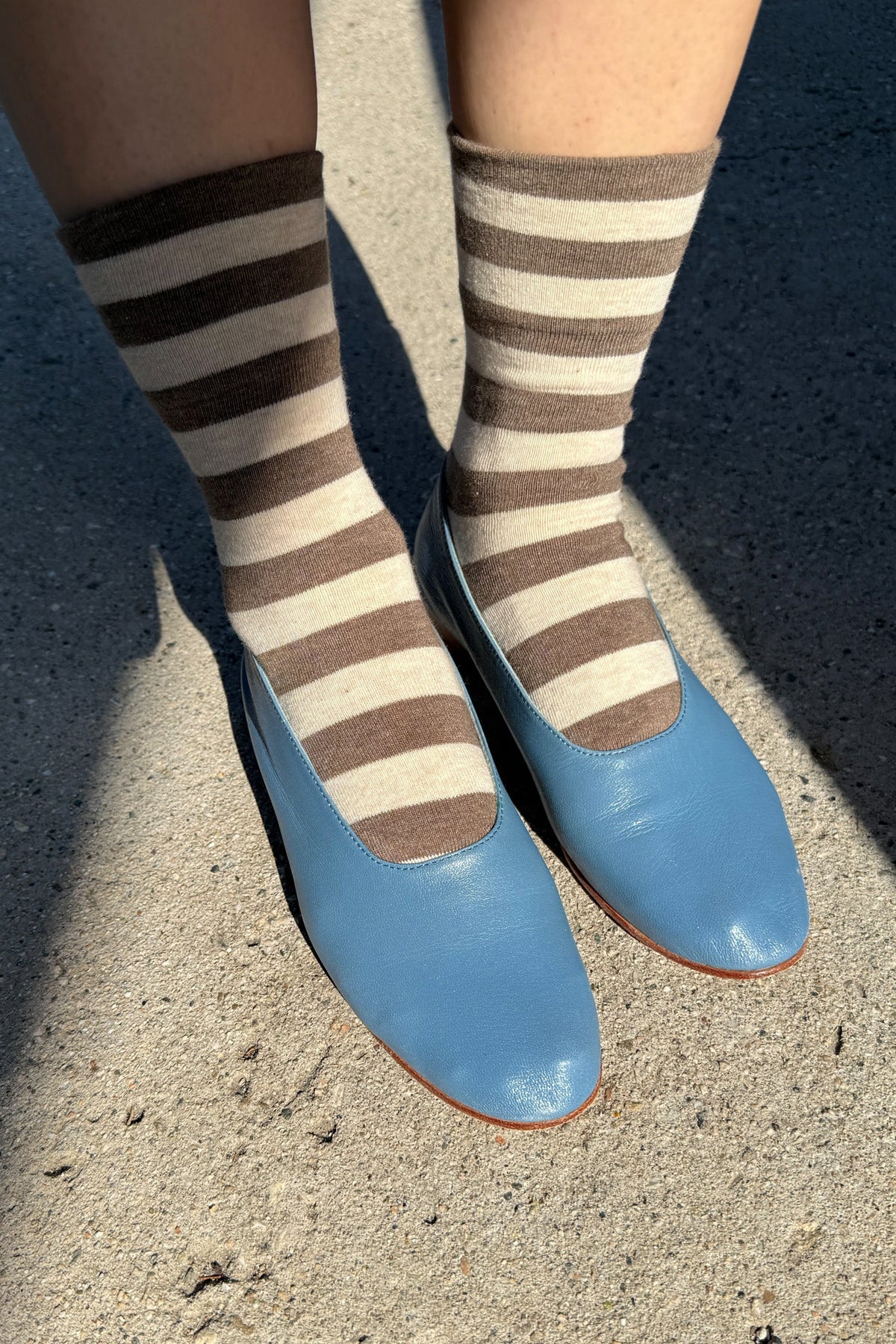 WALLY SOCKS WIDE BROWN STRIPE - Image 4